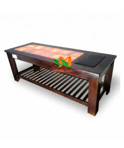 Giường đá muối himalaya 12 viên gỗ thông