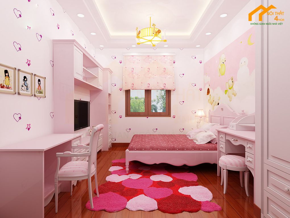 99 + Mẫu bàn học đẹp cho bé từ mầm non đến học sinh phổ thông 2 Mẫu bàn học cho bé gái