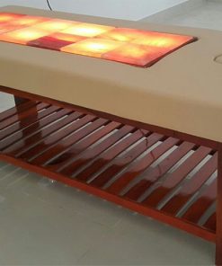 Mẫu giường đá muối himalaya 12 viên bọc nệm