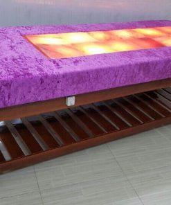 Mẫu giường đá muối himalaya 12 viên bọc nhung