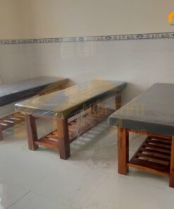 Giường massage body spa gỗ thông lắp ráp - GGT02 5 Giường gỗ thông màu đen