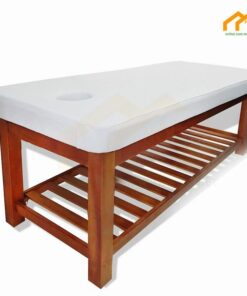 Giường gỗ thông màu cánh dán