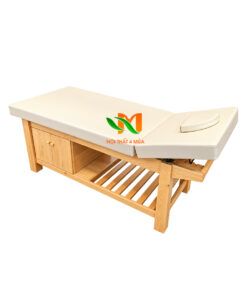Giường spa gỗ sồi nâng đầu