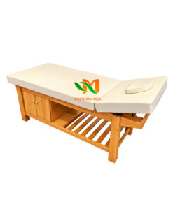 Giường spa gỗ sồi nâng đầu
