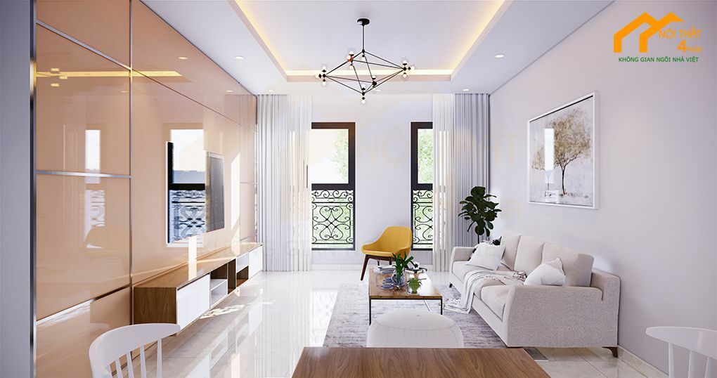 Mẫu thiết kế nội thất nhà phố hiện đại đơn giản