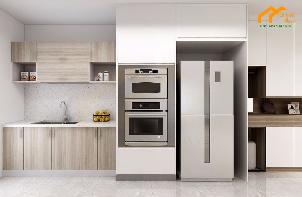 Phòng bếp - Thiết kế nội thất căn hộ chung cư 130m2