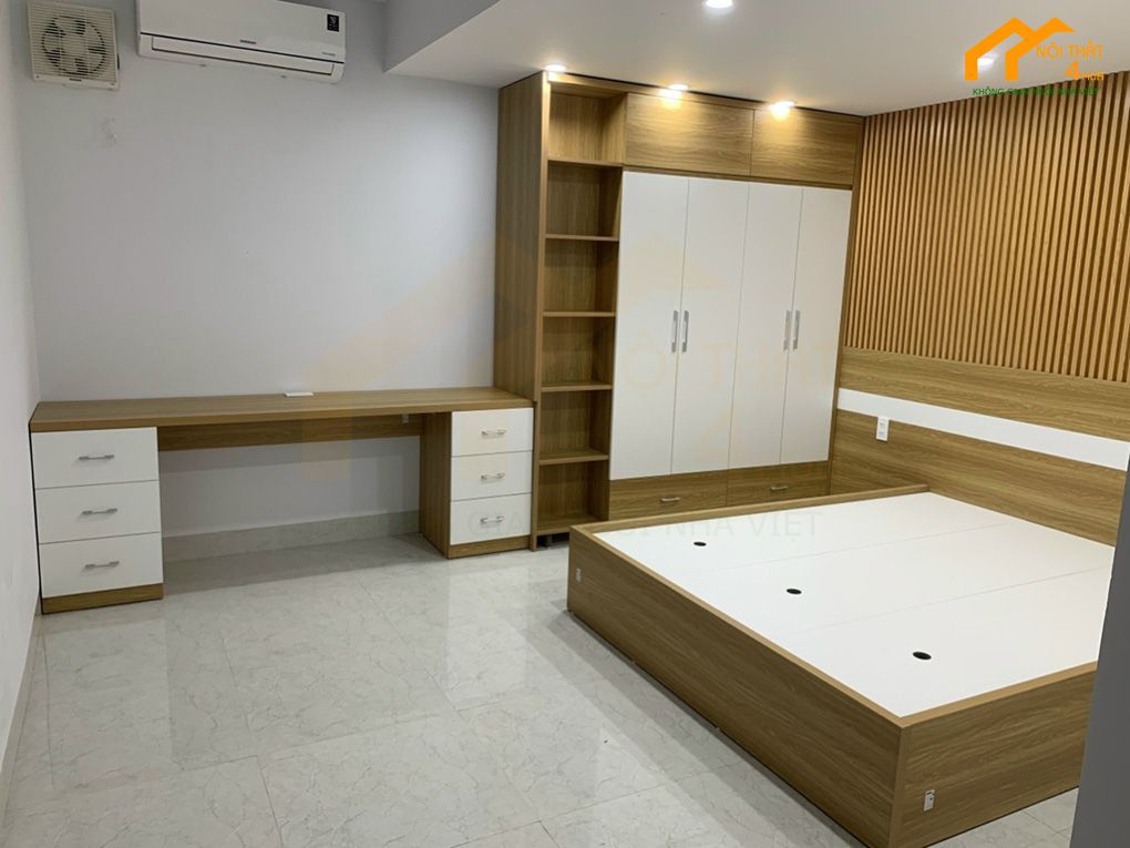 Thi công bộ phòng ngủ gỗ công nghiệp hiện đại Thi công bộ phòng ngủ gỗ công nghiệp hiện đại