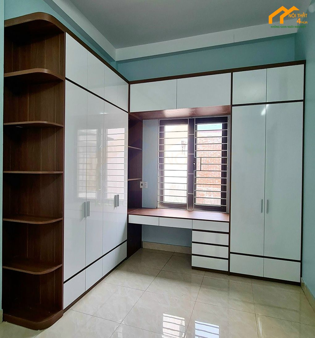 Thi công tủ quần áo phòng ngủ nhà phố Thi công tủ quần áo phòng ngủ nhà phố