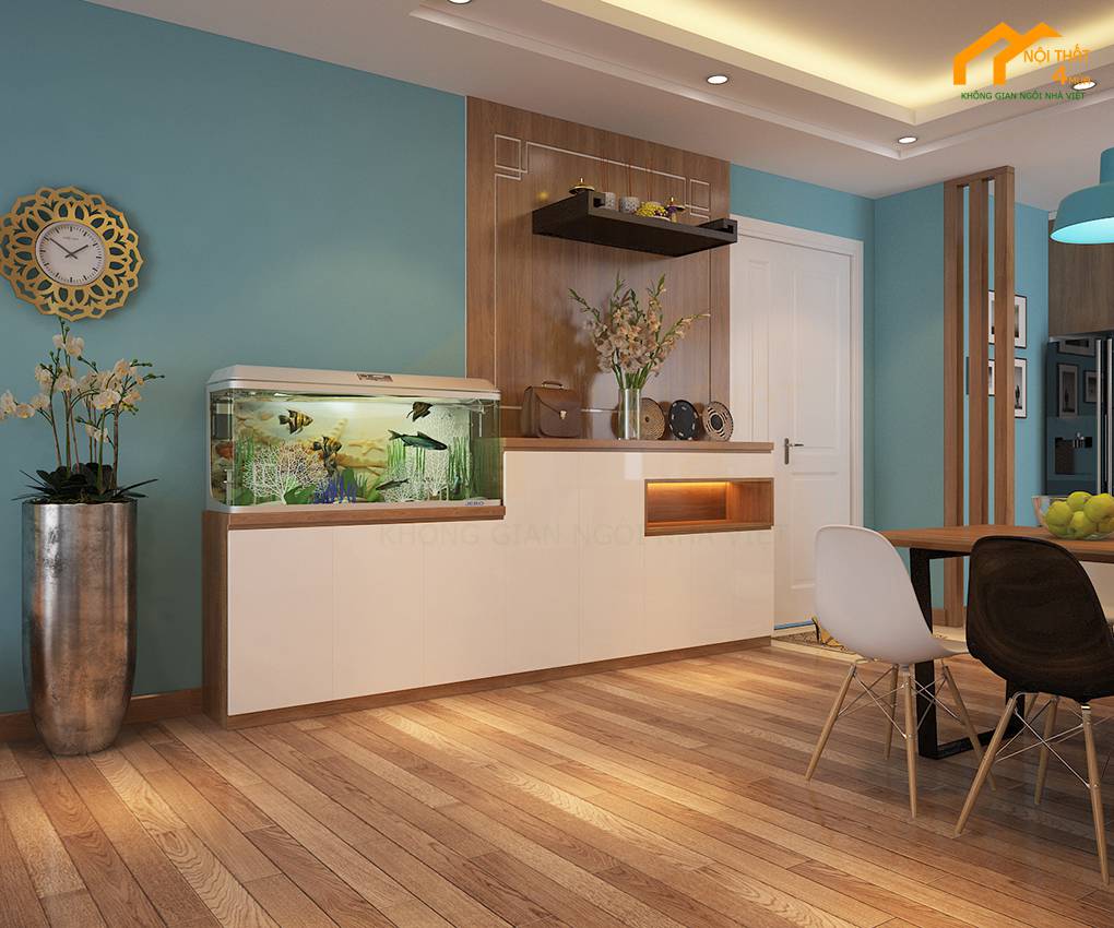 Căn hộ chung cư Saigon Town 65m2 2PN 7 Bể cá - Thiết kế nội thất căn hộ 65m2