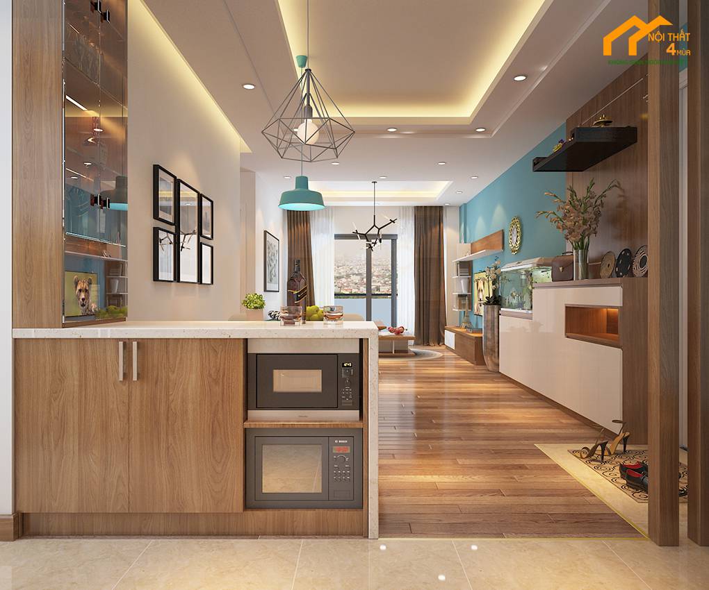 Căn hộ chung cư Saigon Town 65m2 2PN 6 Phòng khách - Thiết kế nội thất căn hộ 65m2