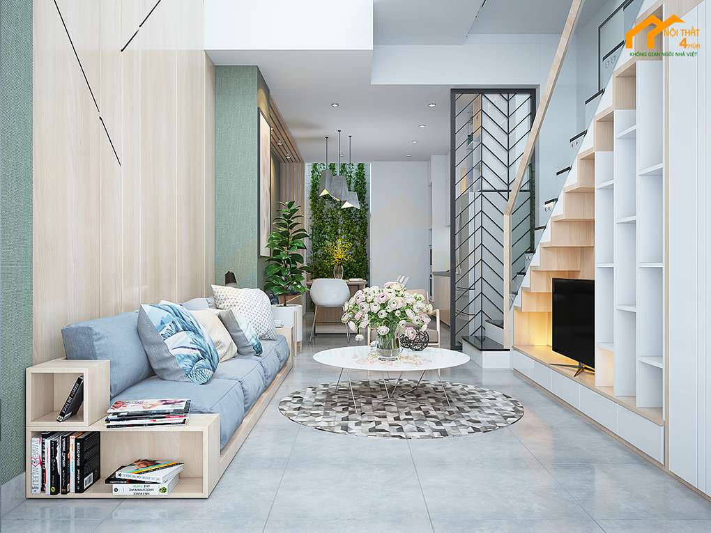 Mẫu phòng khách nhà ống đẹp hiện đại Mẫu phòng khách nhà ống đẹp hiện đại