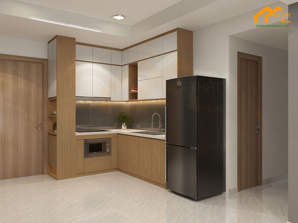 Phòng bếp - Thiết kế nội thất căn hộ chung cư 60m2