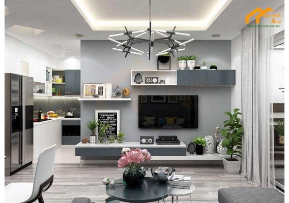 Thiết kế căn hộ chung cư 52m2 đẹp