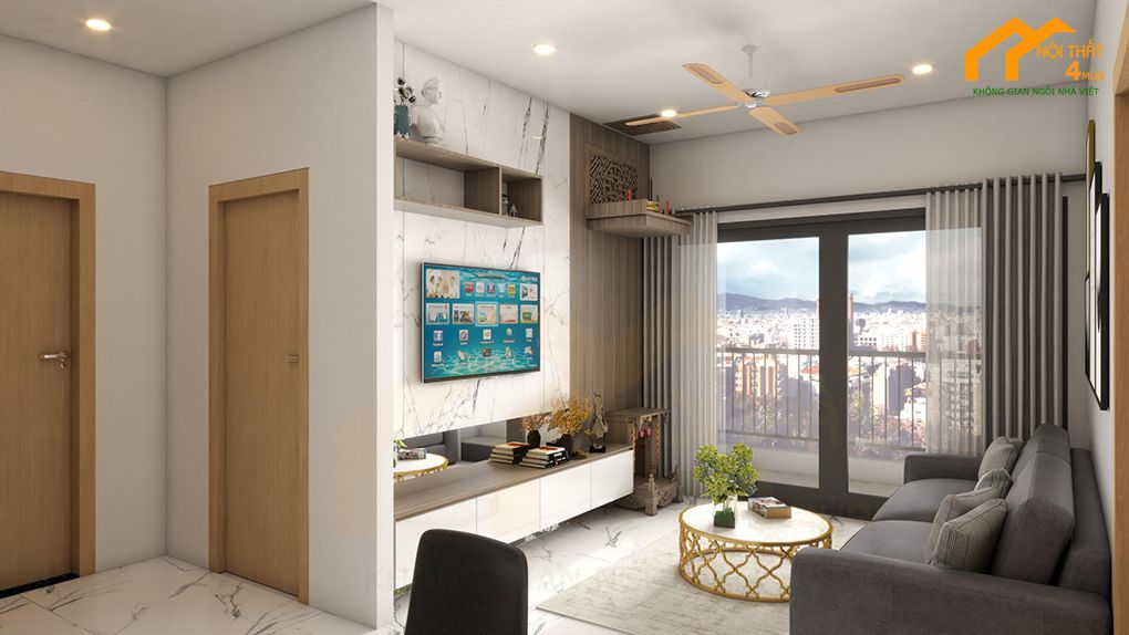 Mẫu phòng khách có bàn thờ Mẫu phòng khách có bàn thờ