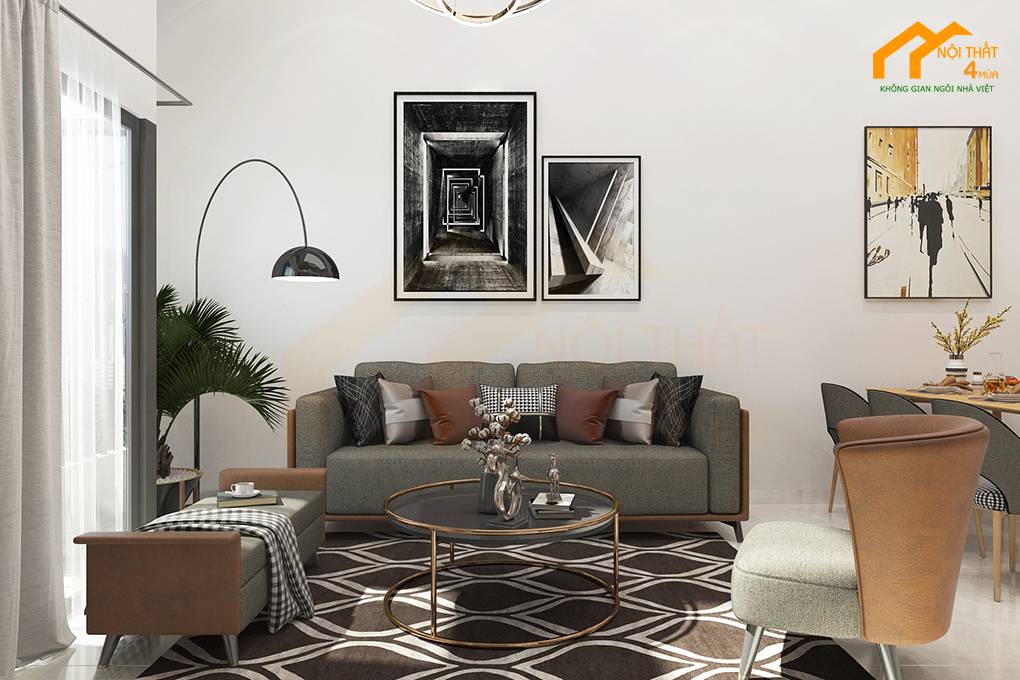 Căn hộ chung cư La Astoria 85m2 2PN 2 Phòng khách - Thiết kế nội thất chung cư 85m2