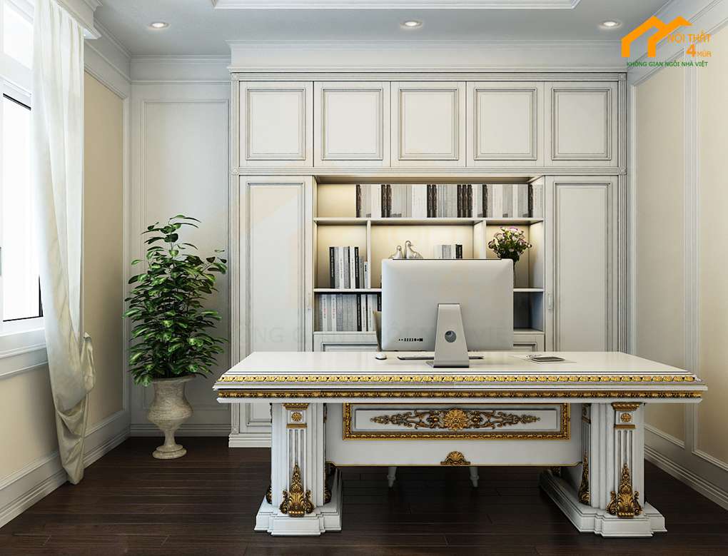 Căn hộ Sài Gòn Royal 80m2 3PN 9 Phòng làm việc - Thiết kế nội thất chung cư 80m2 tân cổ điển