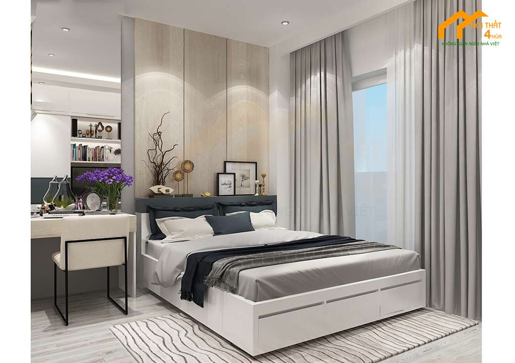 Căn hộ chung cư Thảo Điền 52m2 2PN 9 Phòng ngủ - Thiết kế căn hộ chung cư 50m2 đẹp