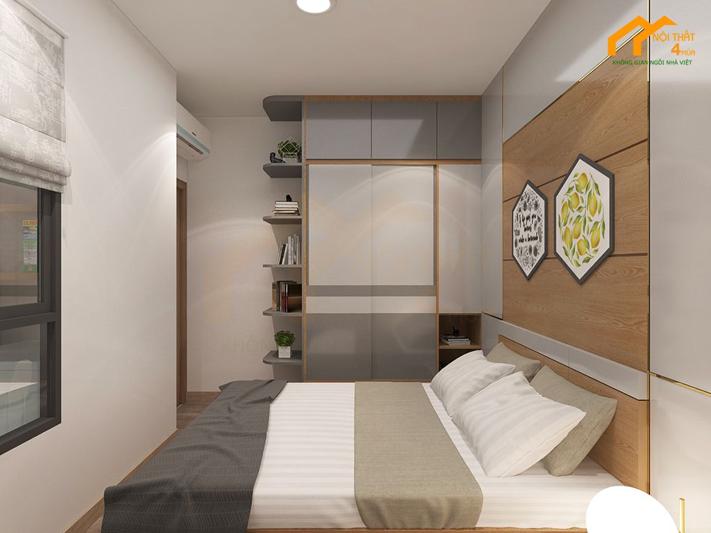 Phòng ngủ - Thiết kế nội thất căn hộ chung cư 60m2