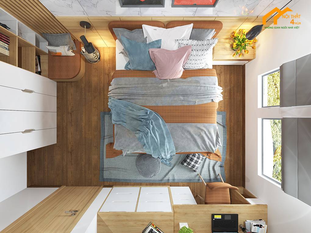 Căn hộ chung cư La Astoria 85m2 2PN 10 Phòng ngủ 2 - Thiết kế nội thất chung cư 85m2