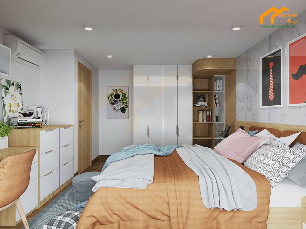 Căn hộ chung cư La Astoria 85m2 2PN 8 Phòng ngủ 2 - Thiết kế nội thất chung cư 85m2