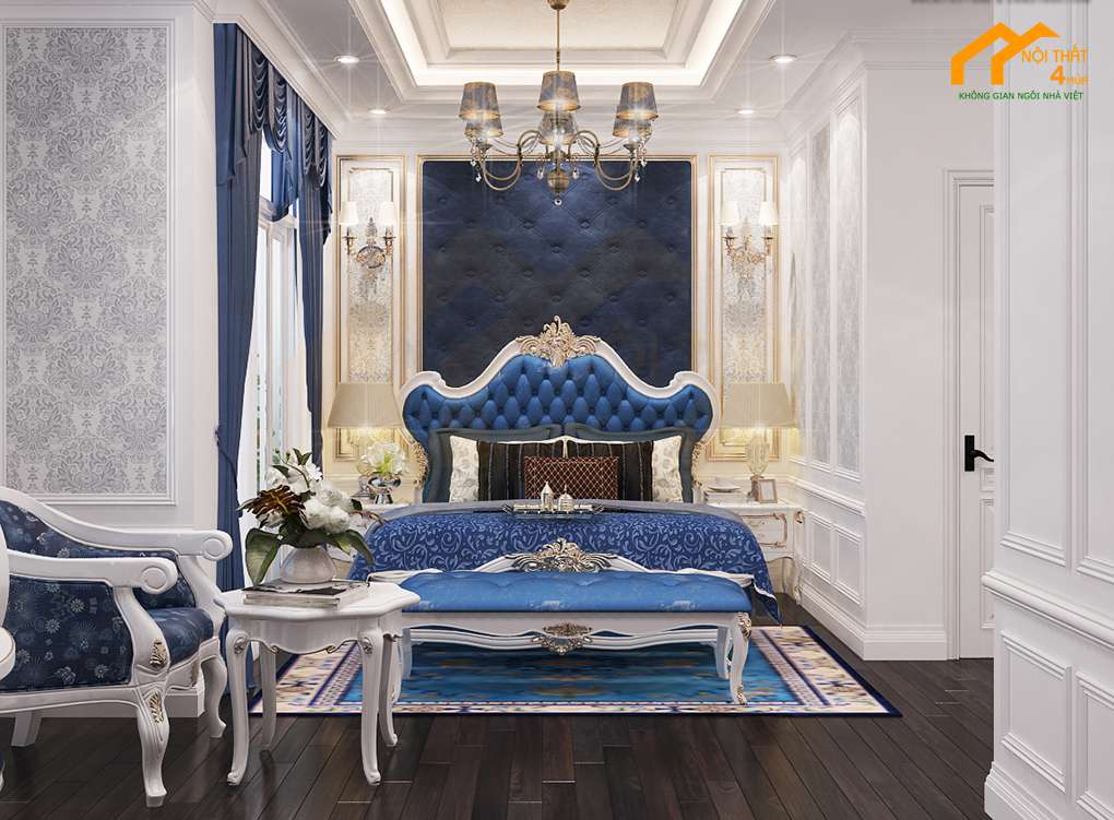 Căn hộ Sài Gòn Royal 80m2 3PN 7 Phòng ngủ master - Thiết kế nội thất chung cư 80m2 tân cổ điển