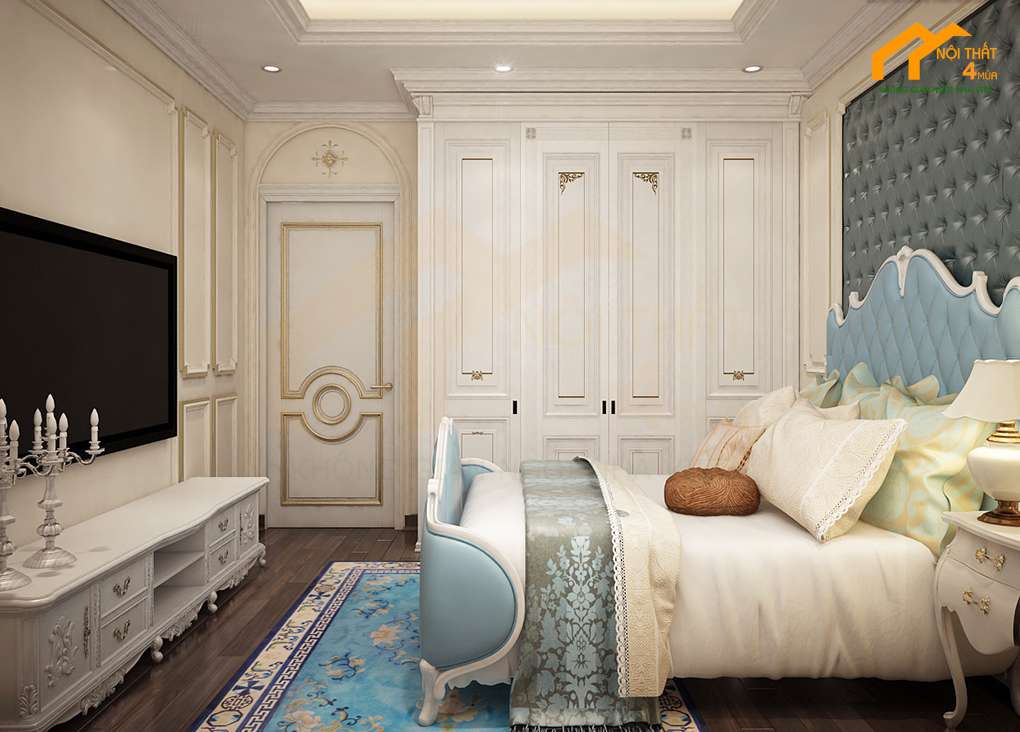 Căn hộ Sài Gòn Royal 80m2 3PN 5 Phòng ngủ master - Thiết kế nội thất chung cư 80m2 tân cổ điển
