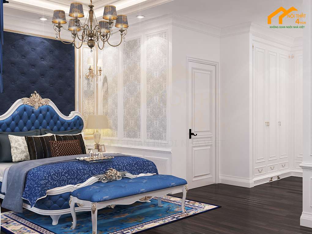 Căn hộ Sài Gòn Royal 80m2 3PN 8 Phòng ngủ master - Thiết kế nội thất chung cư 80m2 tân cổ điển
