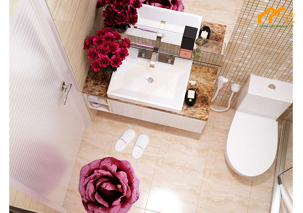 Căn hộ chung cư Thảo Điền 52m2 2PN 11 Nhà vệ sinh - Thiết kế căn hộ chung cư 50m2 đẹp