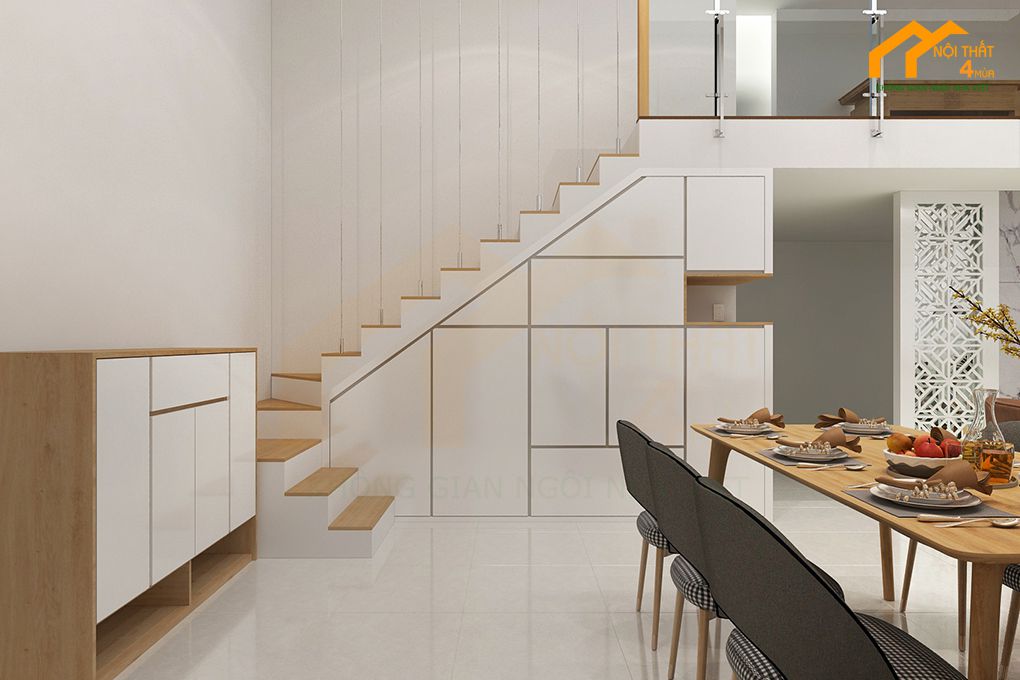 Căn hộ chung cư La Astoria 85m2 2PN 5 Phòng khách bếp - Thiết kế nội thất chung cư 85m2