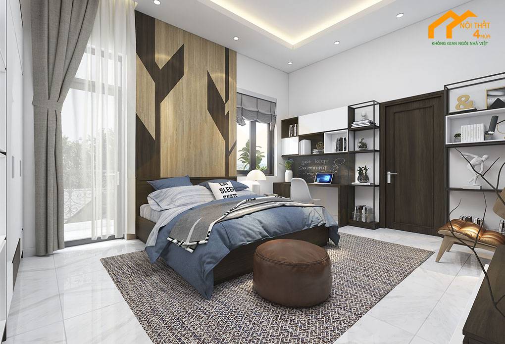 10 Mẫu thiết kế phòng ngủ biệt thự đẹp, hiện đại, sang trọng nhất 10 Mẫu phòng ngủ biệt thự tông màu kem