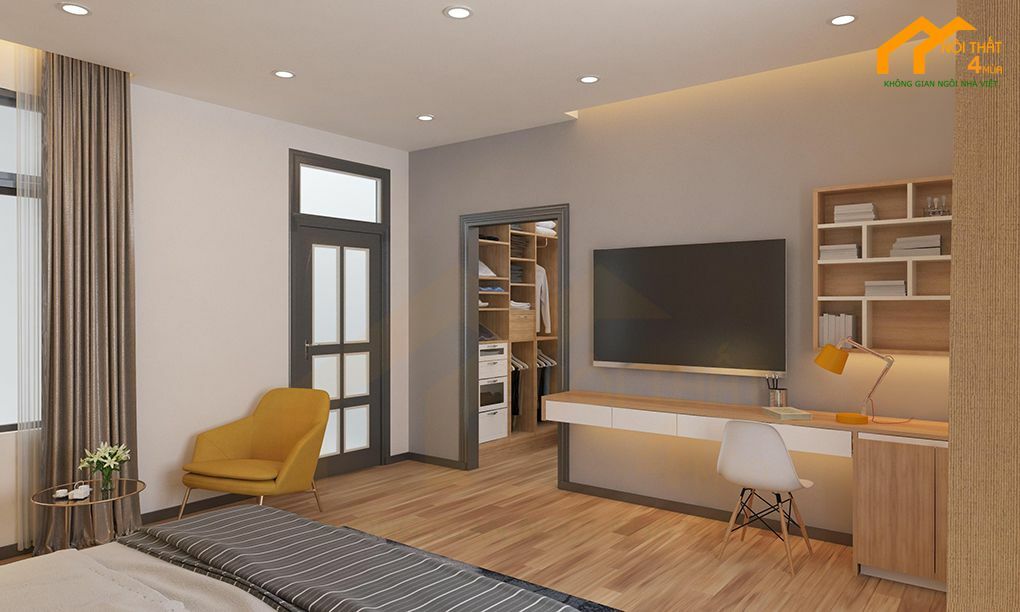 20+ Mẫu thiết kế phòng ngủ master đẹp, hiện đại sang trọng 36 Mẫu phòng ngủ có bán làm việc lớn