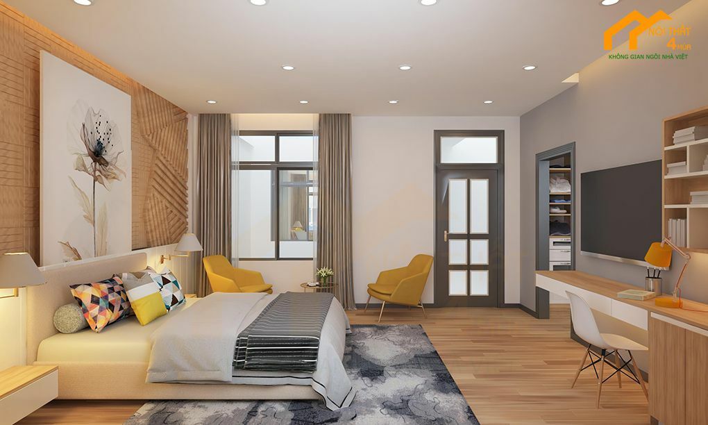 20+ Mẫu thiết kế phòng ngủ master đẹp, hiện đại sang trọng 35 Mẫu phòng ngủ có bán làm việc lớn