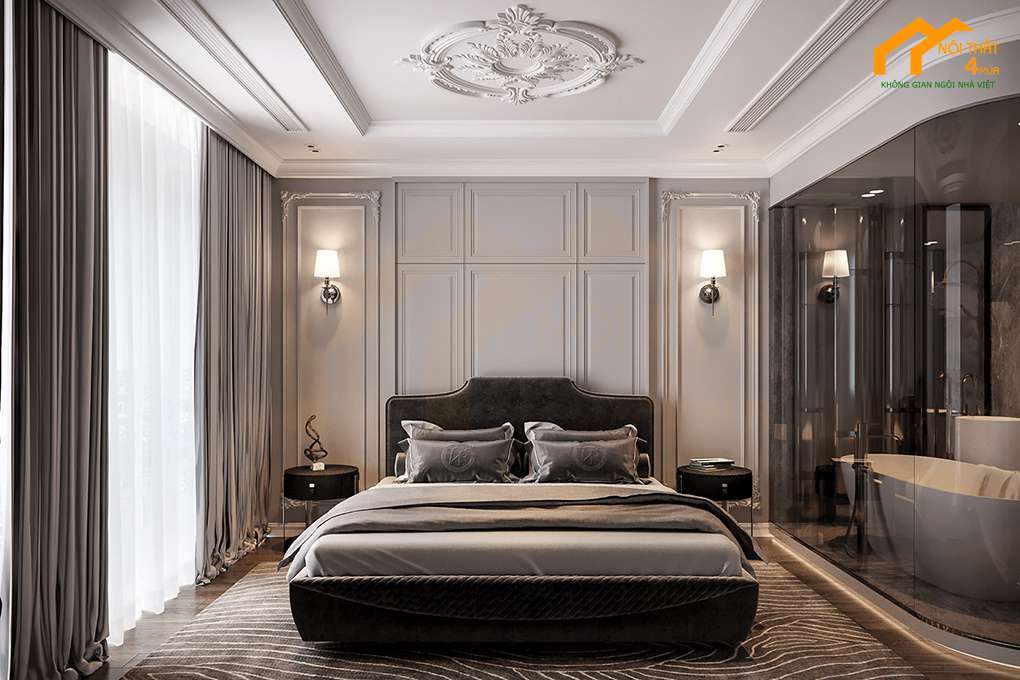 20+ Mẫu thiết kế phòng ngủ master đẹp, hiện đại sang trọng 26 Mẫu phòng ngủ master có phòng tám kính