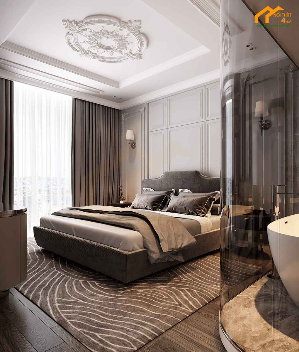 Mẫu phòng ngủ master có phòng tám kính Mẫu phòng ngủ master có phòng tám kính