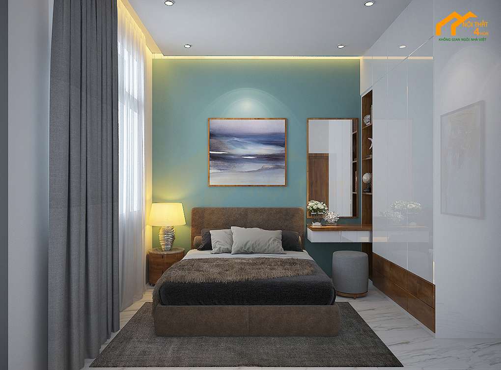 10+ Mẫu thiết kế nội thất phòng ngủ nhà ống đẹp tiện nghi nhất 7 Mẫu phòng ngủ nhà ống