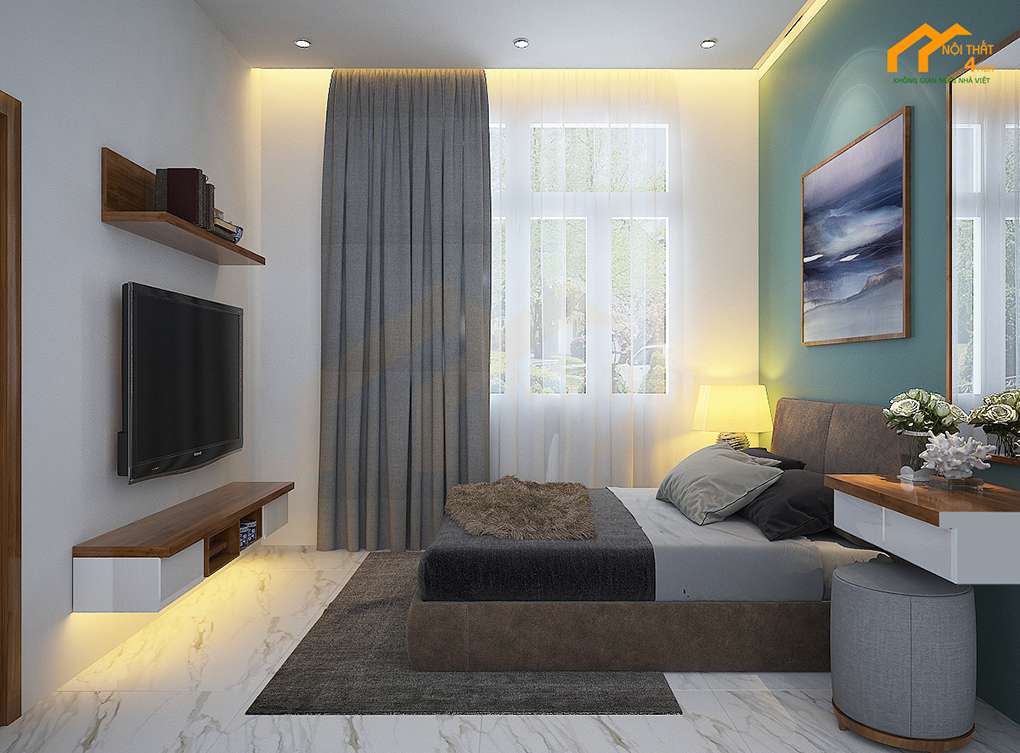 10+ Mẫu thiết kế nội thất phòng ngủ nhà ống đẹp tiện nghi nhất 8 Mẫu phòng ngủ nhà ống