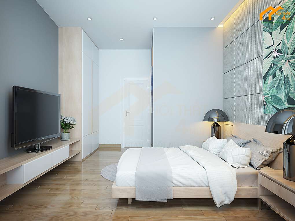 10+ Mẫu thiết kế nội thất phòng ngủ nhà ống đẹp tiện nghi nhất 11 Mẫu phòng ngủ nhà ống 4m