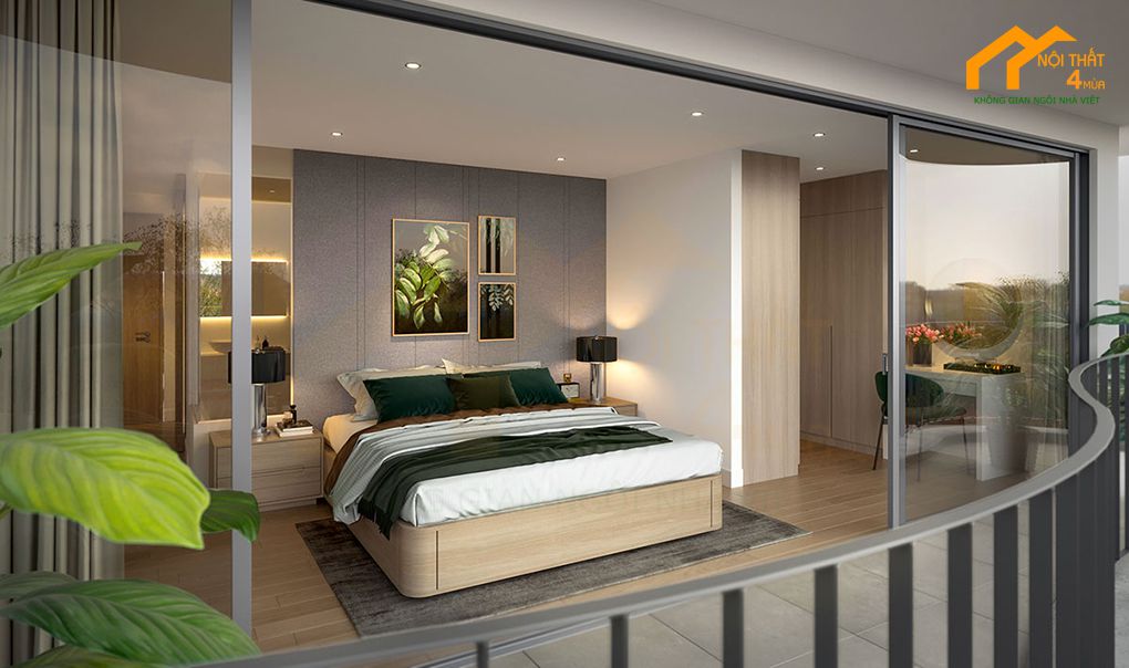 Mẫu phòng ngủ nữ màu xanh đẹp