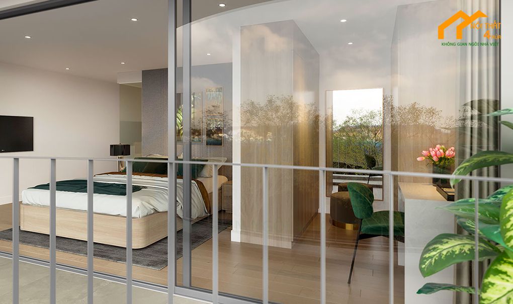 Mẫu phòng ngủ nữ màu xanh đẹp