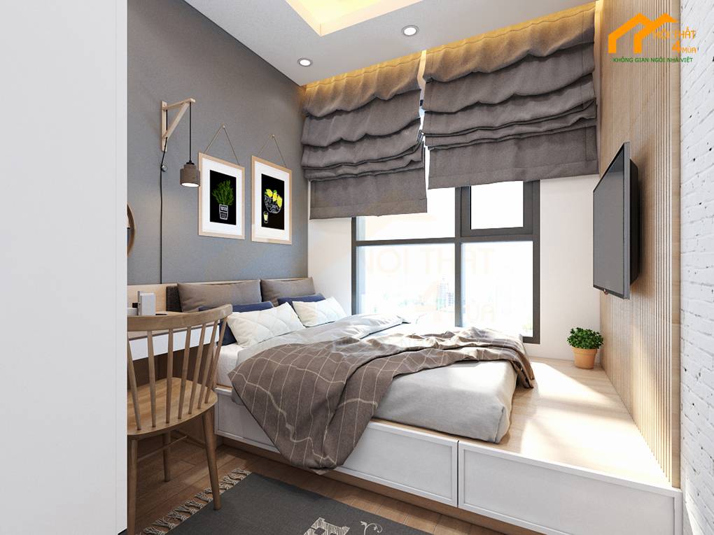 Mẫu phòng ngủ nữ không đầu giường