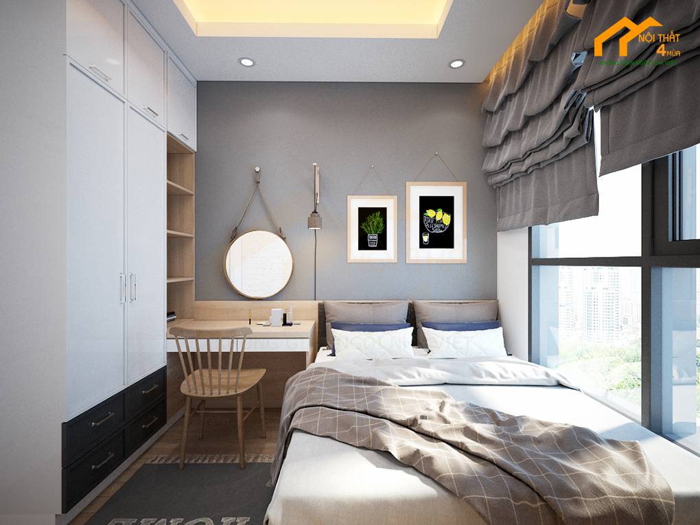 Mẫu phòng ngủ nữ không đầu giường