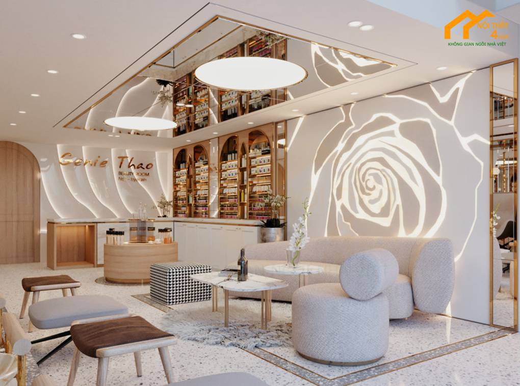 Thiết kế tiệm nail phong cách hiện đại