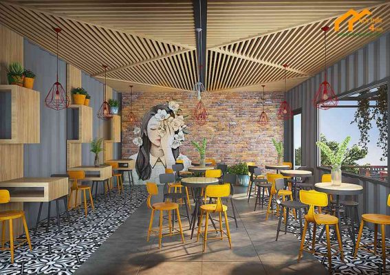 Mẫu thiết kế quán cafe hiện đại