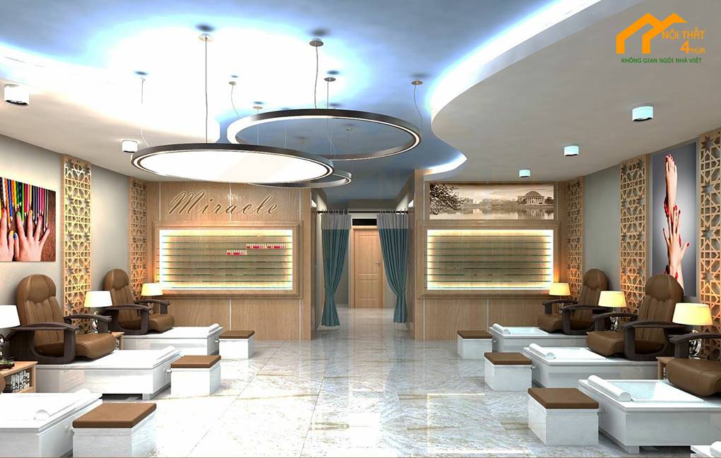 Thiết kế tiệm nail sang trọng