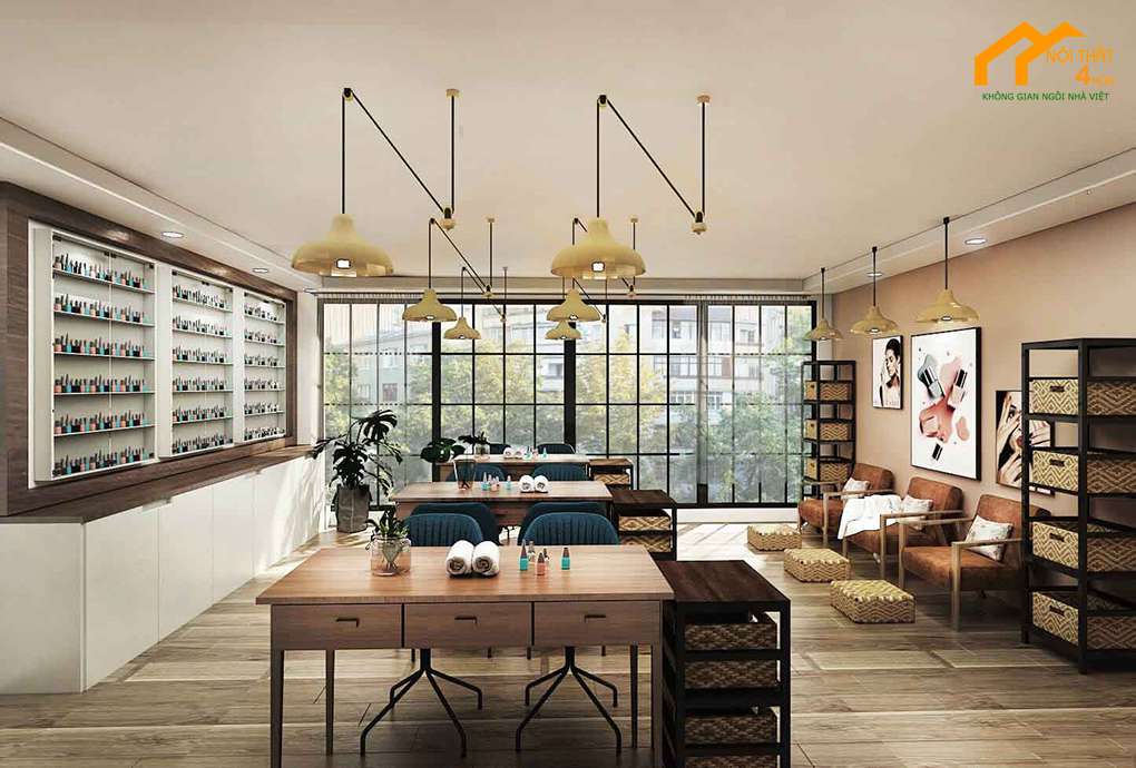 Mẫu thiết kế tiệm nail cho người mệnh kim