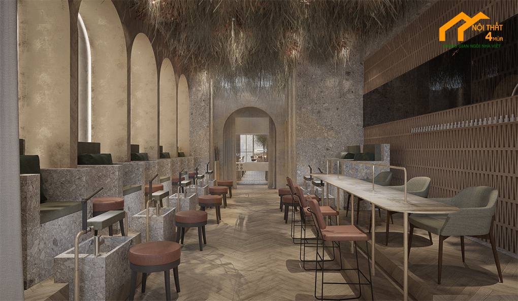 Trang trí không gian tiệm nail như một quán café