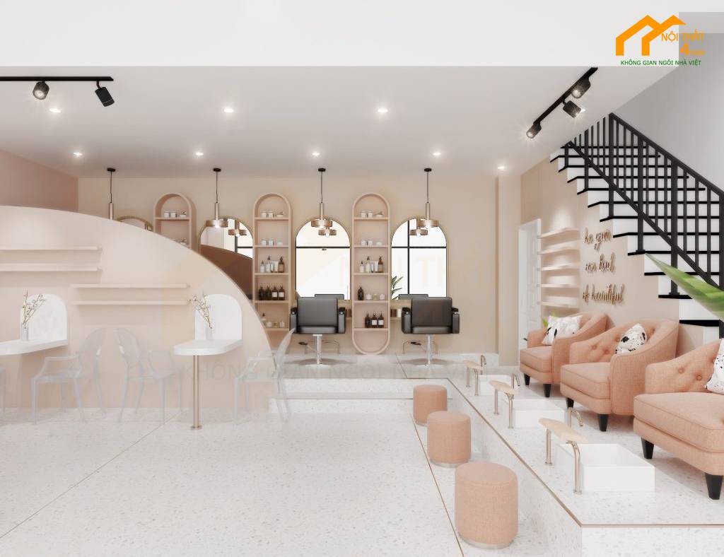 Mẫu thiết kế tiệm nail đẹp phong cách hàn