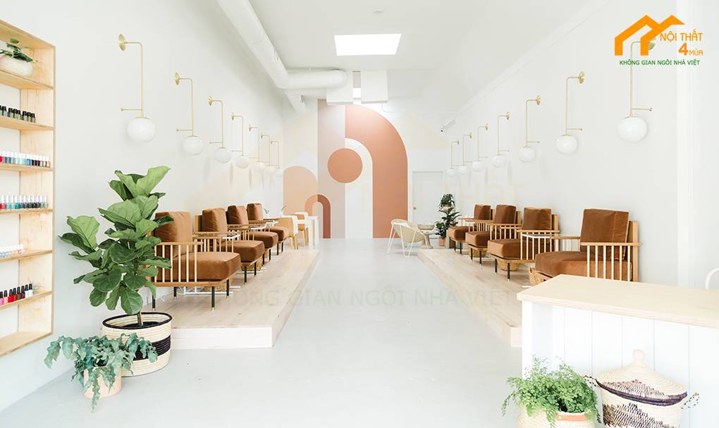Thiết kế tiệm nail phong cách hiện đại