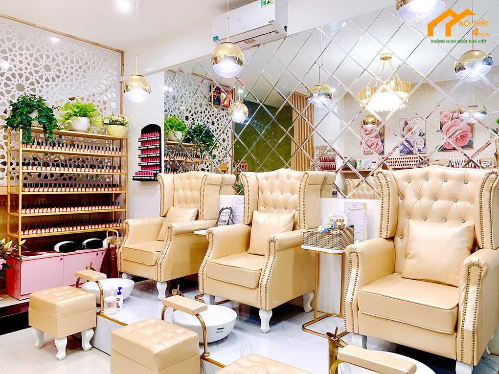 Thiết kế tiệm nail phong cách tân cổ điển