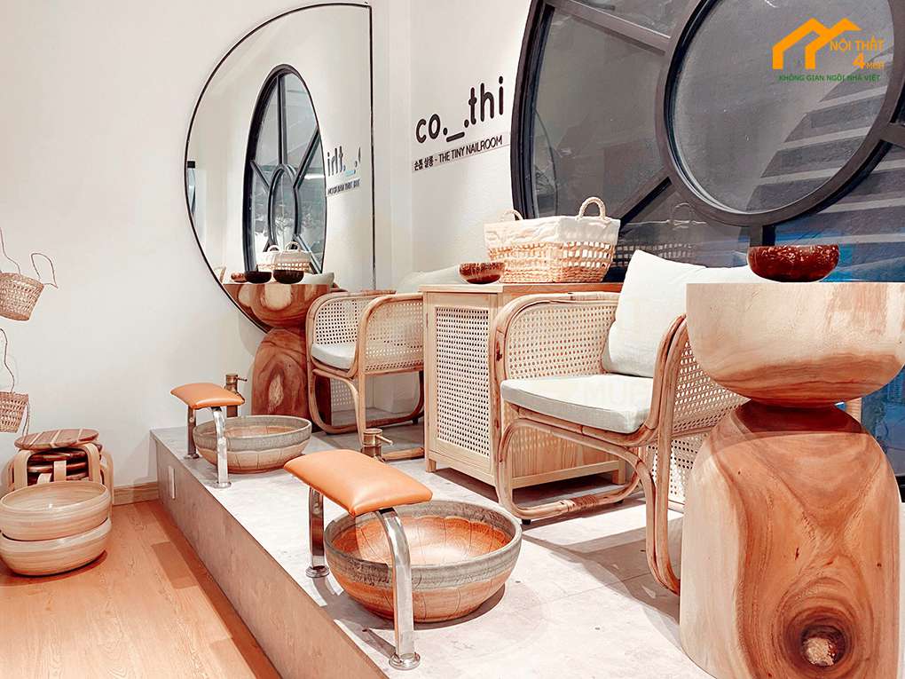 Mẫu tiệm nail phong cách vintage